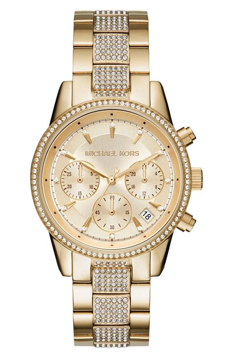 horloge michael kors 37mm gliter wijzer|Ritz Pavé Gold.